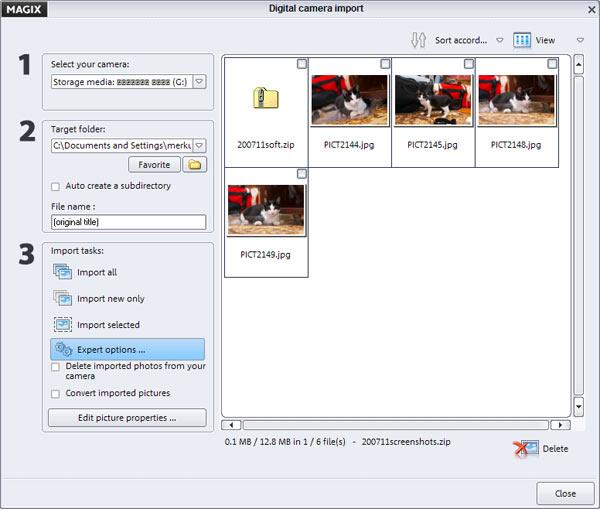 Импорт фотографий в Magix Photo Manager 2006 deLuxe