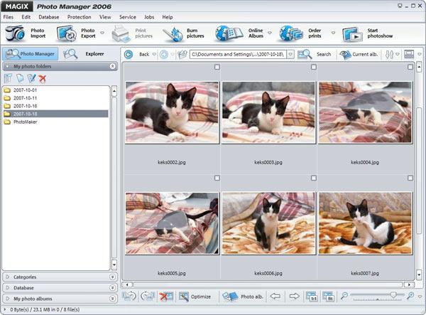 Просмотр папок с фотографиями в Magix Photo Manager 2006 deLuxe