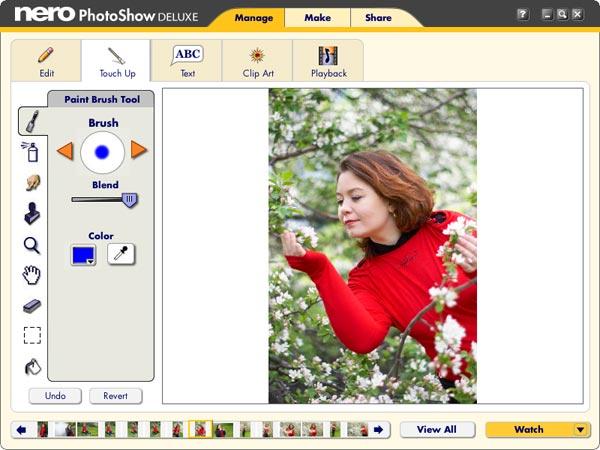 Ретуширование фотографий в Nero PhotoShow Deluxe