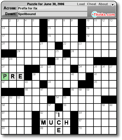 Thinks.com Daily Crossword