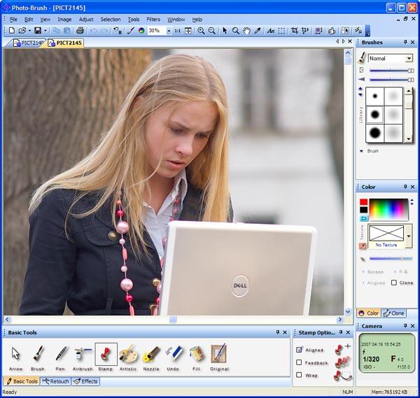 Рабочее окно Photobrush