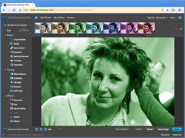 Тонирование фотографий в Photoshop.com