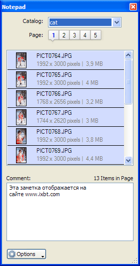 Добавление заметок к группе фотографий в iView Media Pro