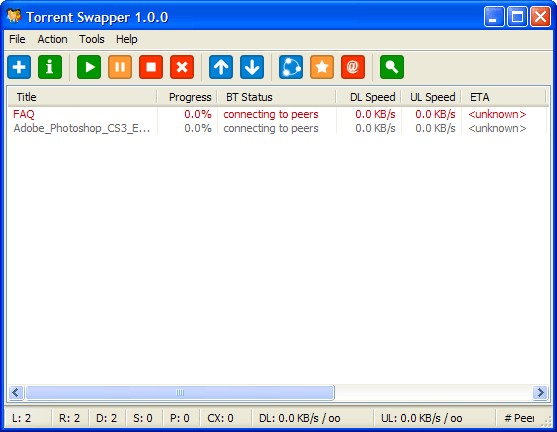 Главное окно Torrent Swapper