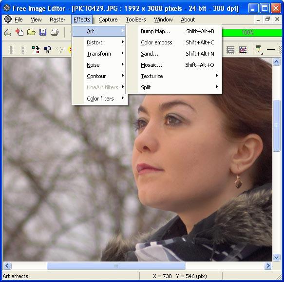 Рабочее окно Free Image Editor