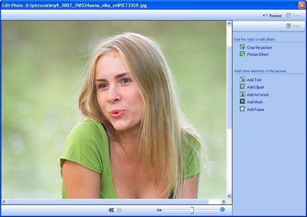 Декорирование слайда в Wondershare DVD Slideshow Builder