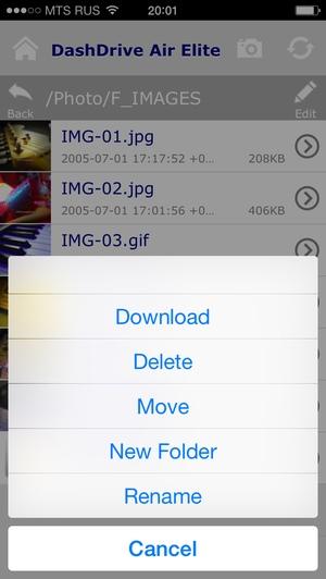 DashDrive Air Elite на iOS DashDrive Air Elite на iOS