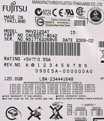 Диски Fujitsu MHV2160BT и MHV2120AT, фото 17