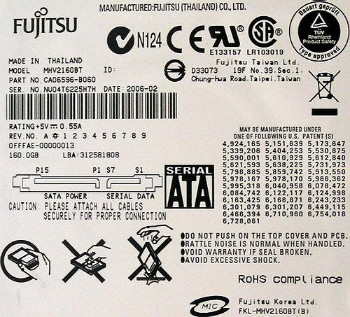 Диски Fujitsu MHV2160BT и MHV2120AT, фото 18