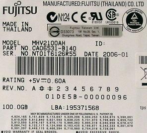 Диски Fujitsu MHV2120BH, MHV2100BH и MHV2100AH, фото 17