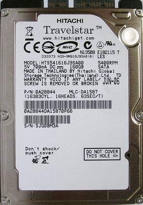 Hitachi Travelstar 5K160 HTS541616J9SA00, фото 3