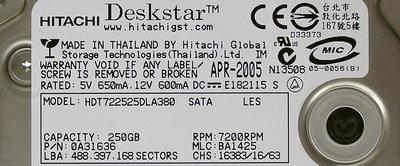 Hitachi Deskstar T7K250, фото 3