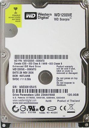WD Scorpio WD1200VE и WD1200BEVS, фото 4