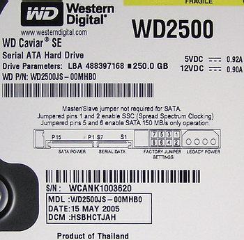 Жесткие диски WD2500KS и WD2500JS серий WD Caviar SE16 и WD Caviar SE, фото 17