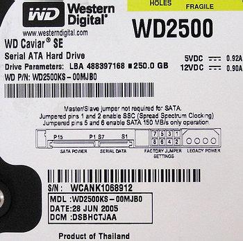 Жесткие диски WD2500KS и WD2500JS серий WD Caviar SE16 и WD Caviar SE, фото 15