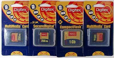 Флэш-карты Digitex с интерфейсами CF, MMC и SD, фото 1