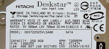 Винчестеры Hitachi Deskstar 7K400 и 7K250, фото 2