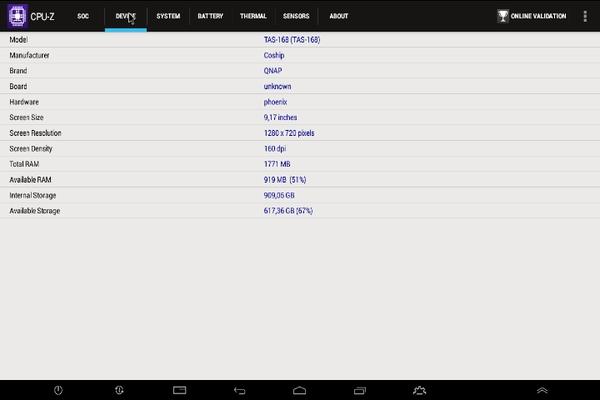 Интерфейс Android в QNAP TAS-168