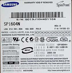 Samsung SpinPoint SP1604N и SP0411N, фото 4