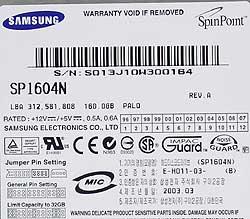 Samsung SpinPoint SP1604N и SP0411N, фото 5