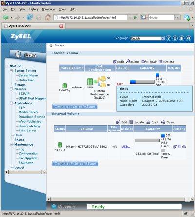 Двухдисковый сетевой накопитель ZyXEL NSA220, фото 8