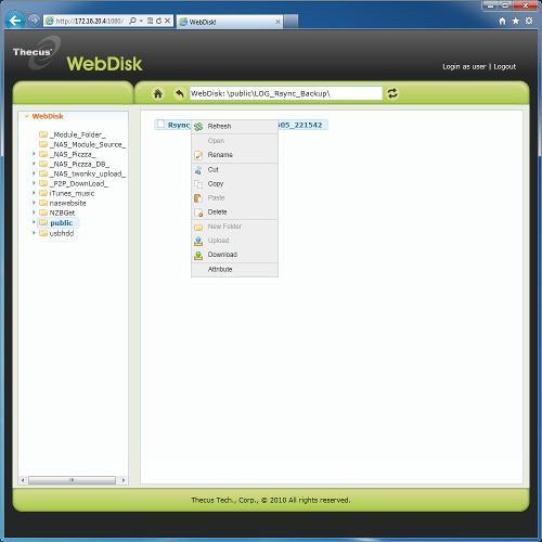 Thecus N7700 Pro, Web-disk