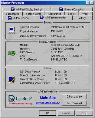 Обзор видеокарты Leadtek WinFast GeForce256 DDR Rev.B, фото 5