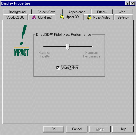 Display properties / Mpact 3D