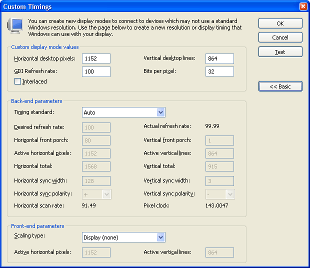 Custom Timings