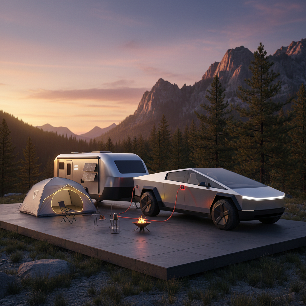 Илон Маск подтвердил, что электрический пикап Tesla Cybertruck сможет питать трейлер, фото 1