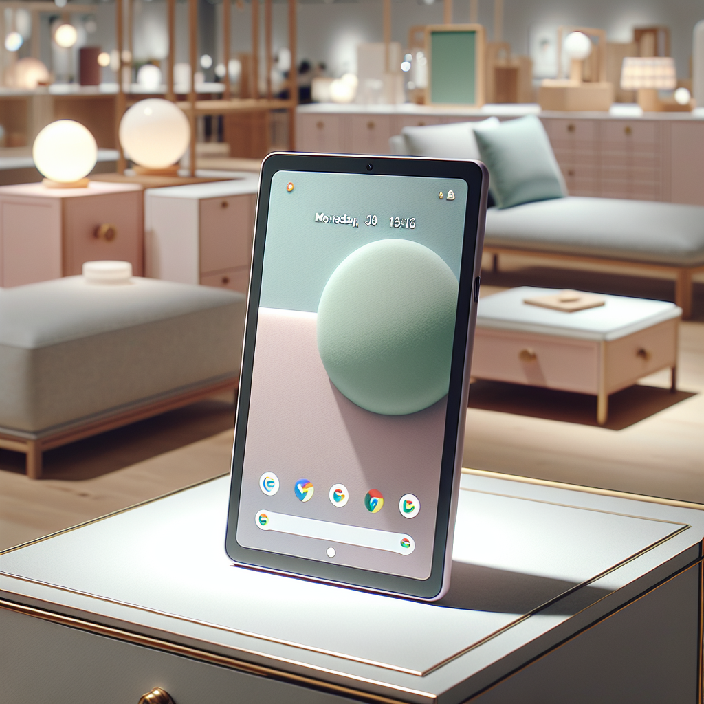 Пастельные тона и узнаваемый дизайн Pixel. Планшет Google Pixel засветился во время Миланского мебельного салона, фото 1