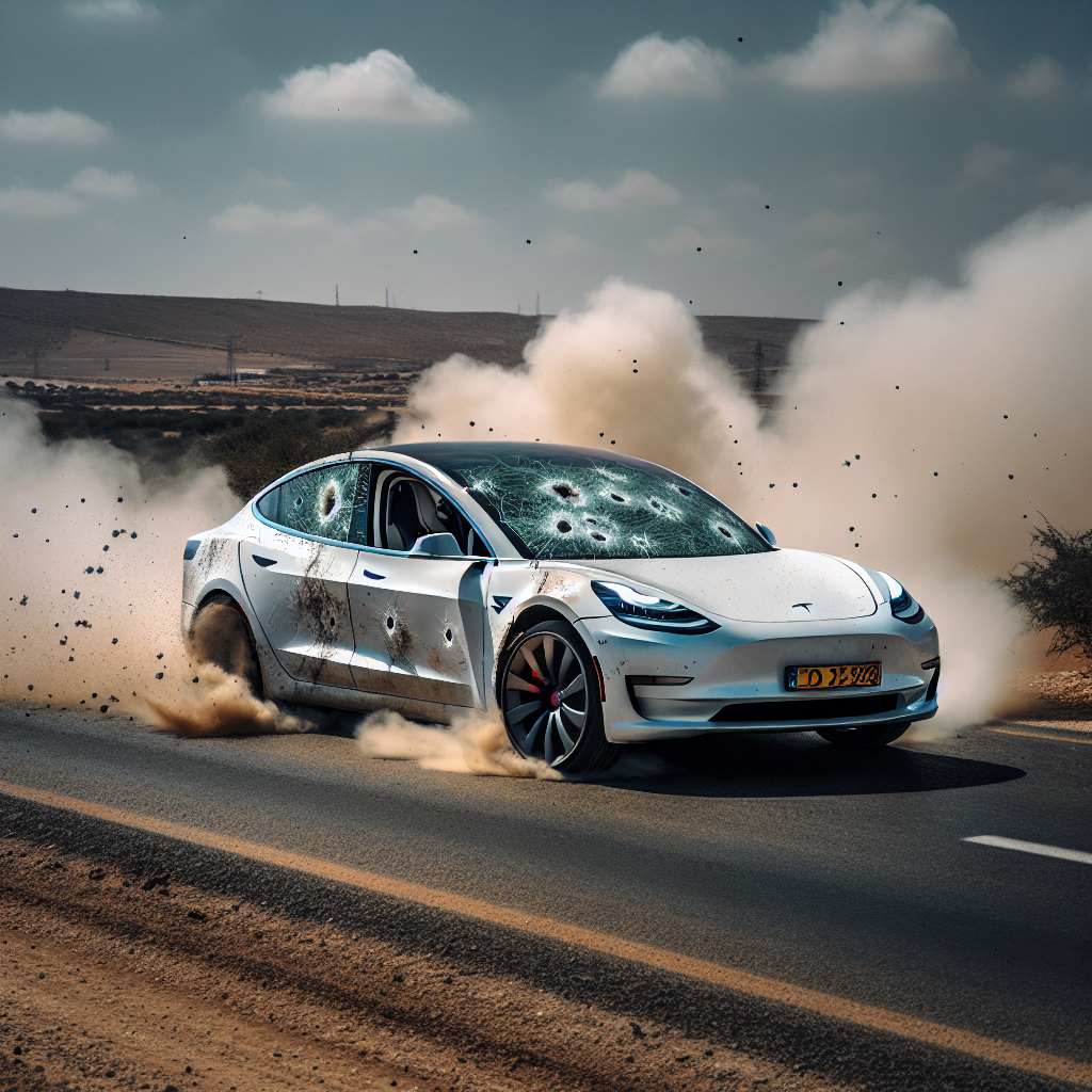 Изрешечённая пулями Tesla со спущенными шинами оторвалась от боевиков ХАМАСа и спасла жизнь израильтянину, фото 1