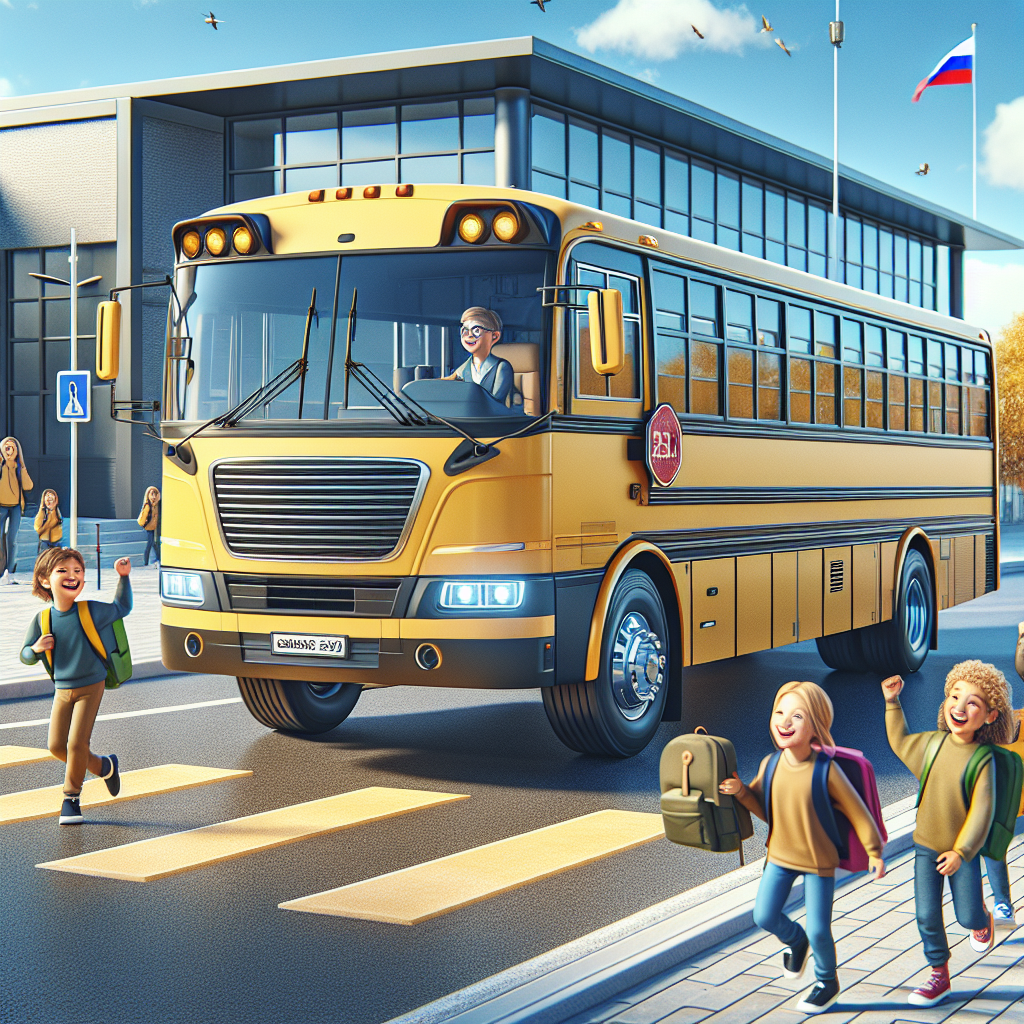 Такие автобусы будут возить детей в школу в России. Sollers показала капотный школьный автобус Sollers SB, фото 1