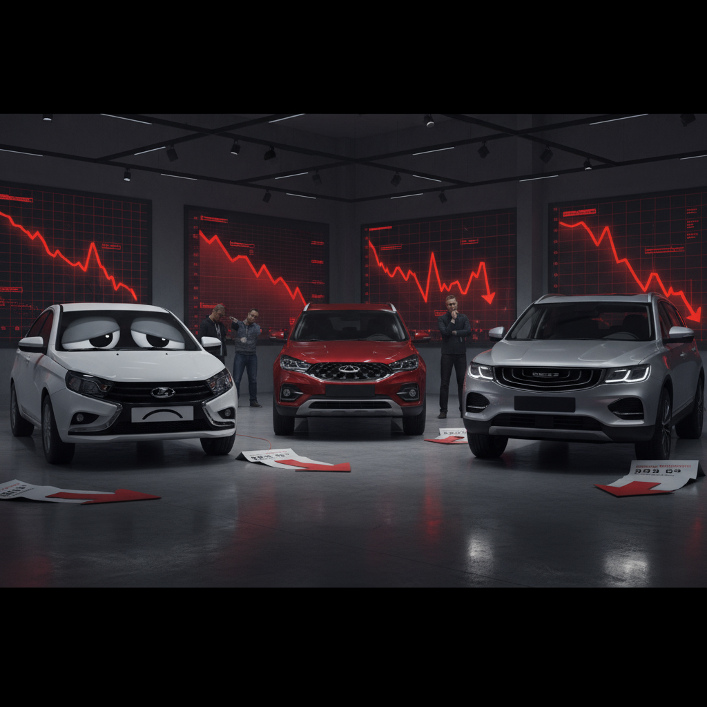 Не берут даже бестселлеры: продажи Lada Vesta и Chery Tiggo 7 Pro в России упали вдвое за последний год. Лучше всех чувствует себя Geely Monjaro, фото 1