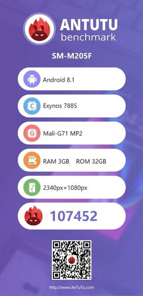 Бюджетный смартфон Samsung Galaxy M2 получил экран разрешением 2340 х 1080 пикселей, фото 1
