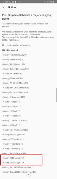 Samsung еще не представила бюджетные смартфоны Galaxy M10 и M20, но уже пообещала выпустить для них Android 9.0 Pie… в августе, фото 1