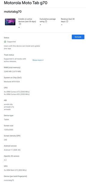 Планшет с Android на основе платформы для ноутбуков. Motorola готовит Moto Tab G70, фото 2