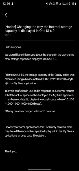 Samsung пересчитает ГБ на смартфонах: в One UI 6 используется новый метод, чтобы не вводить пользователей в заблуждение, фото 2