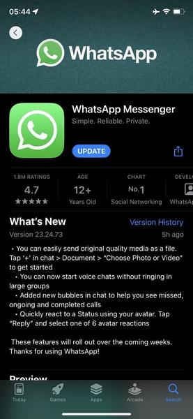 В WhatsApp для iOS появилась функция отправки фото и видео в оригинальном качестве, фото 1