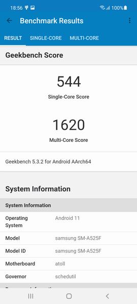 Geekbench, Samsung Galaxy A52
