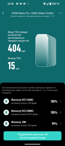 Очиститель воды с фильтром обратного осмоса Viomi Blues Pro 1200G, фото 37