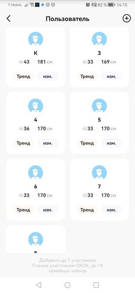 В приложении указано, что изначально мы имеем возможность добавить до 7 участников, хотя на самом деле до 8 — главный аккаунт
