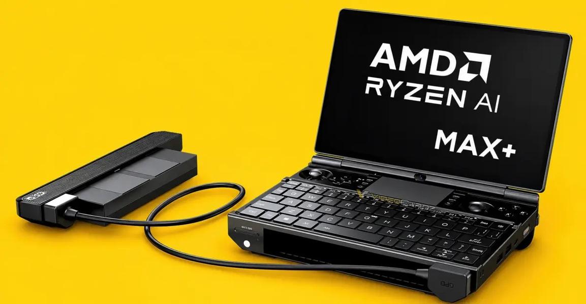 Это 9-дюймовый ноутбук с Ryzen AI Max и без батареи внутри. Аккумулятор GPD WIN Max 3 подключается двумя разными способами