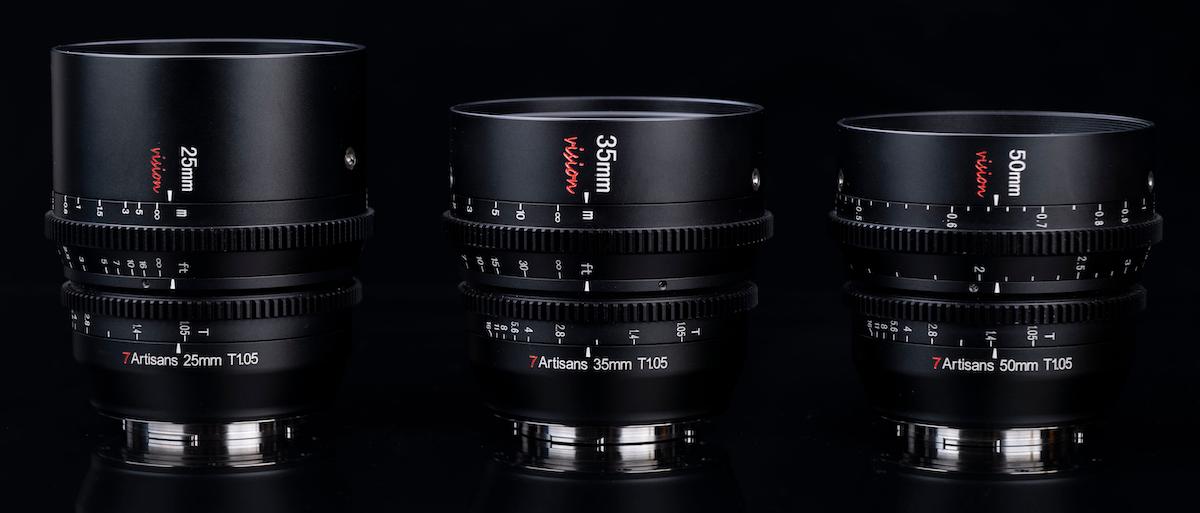 Начались продажи кинообъективов 7Artisans 25mm T1.05, 35mm T1.05 и 50mm T1.05 для беззеркальных камер формата APS-C, фото 1