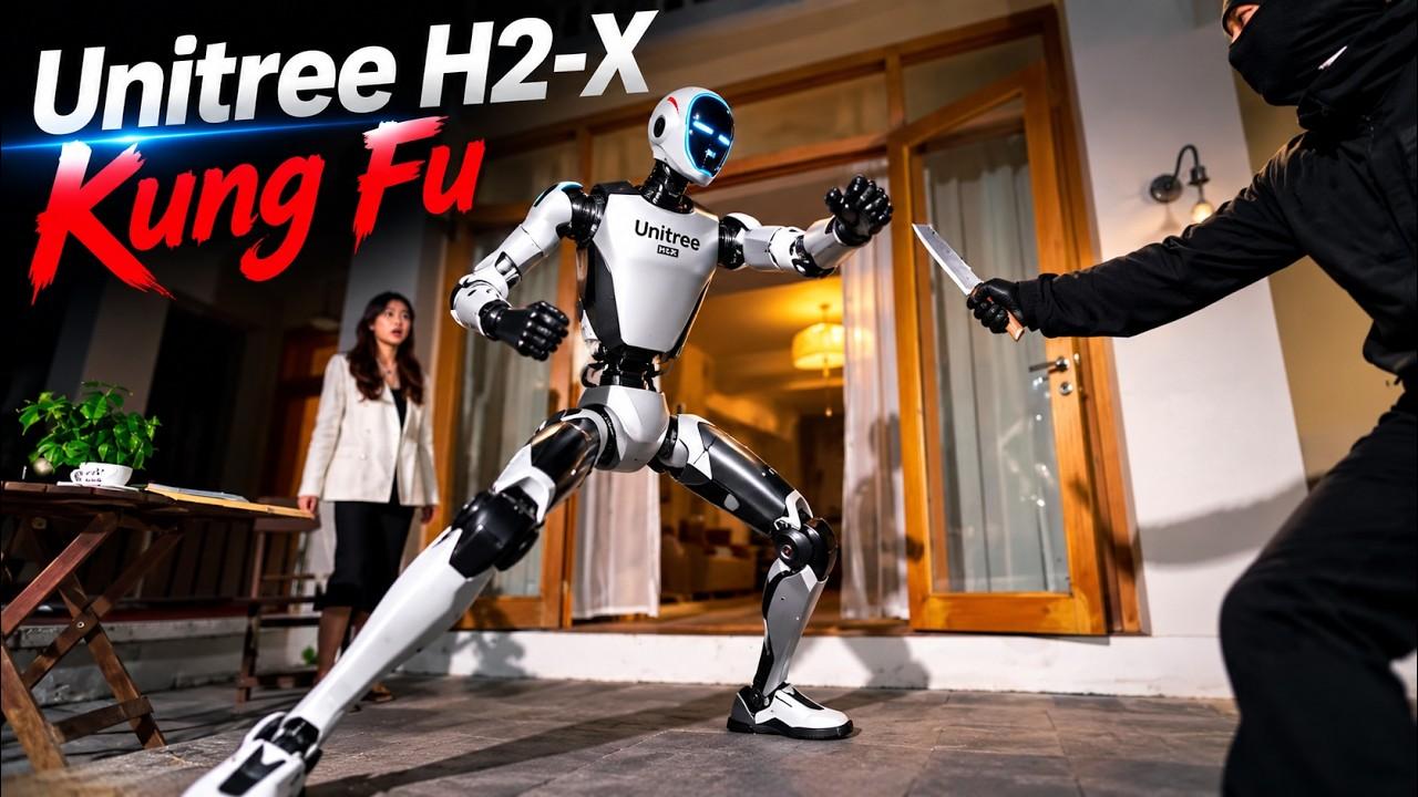 This Humanoid Robot Can Actually Defend You! (Unitree H2-X Kung Fu)