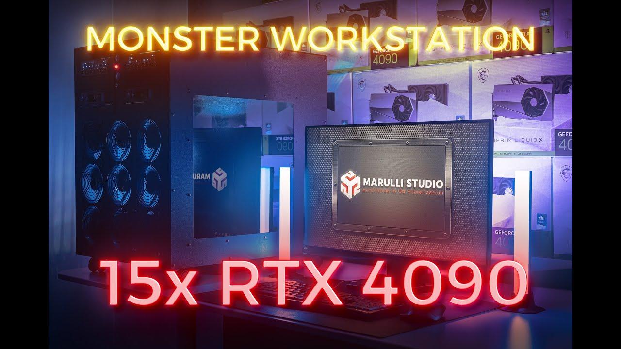The World's Most Powerful GPU Workstation Ever with 15x RTX 4090 Liquid (2024)