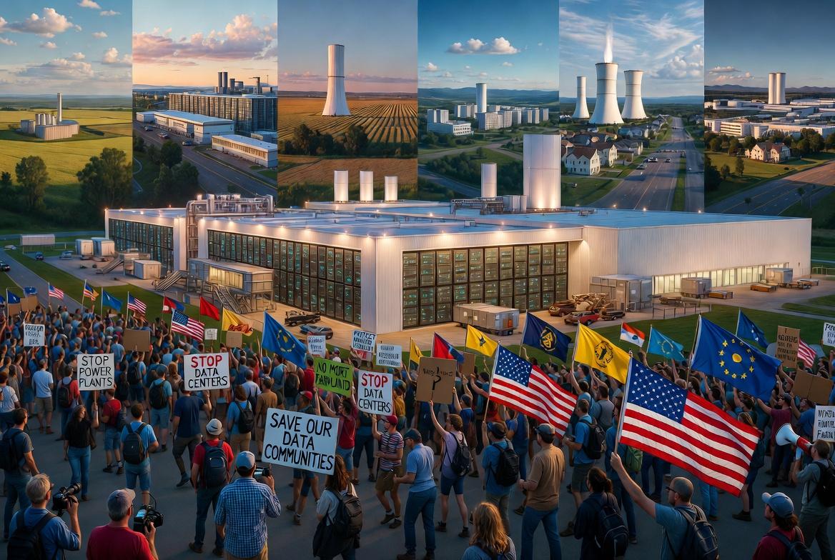 В США начались массовые протесты против ИИ: жители 42 штатов выступили против строительства дата-центров