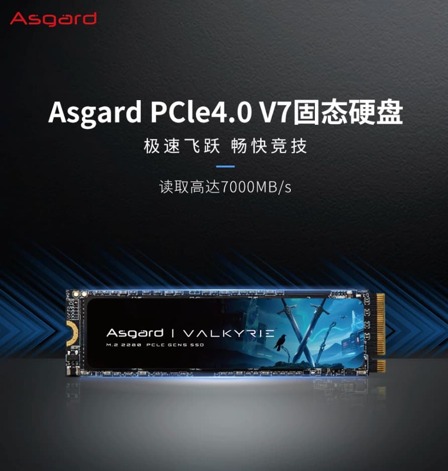 Скорость до 7000 МБ/с и ресурс до 640 ТБ. Представлен SSD Asgard V7