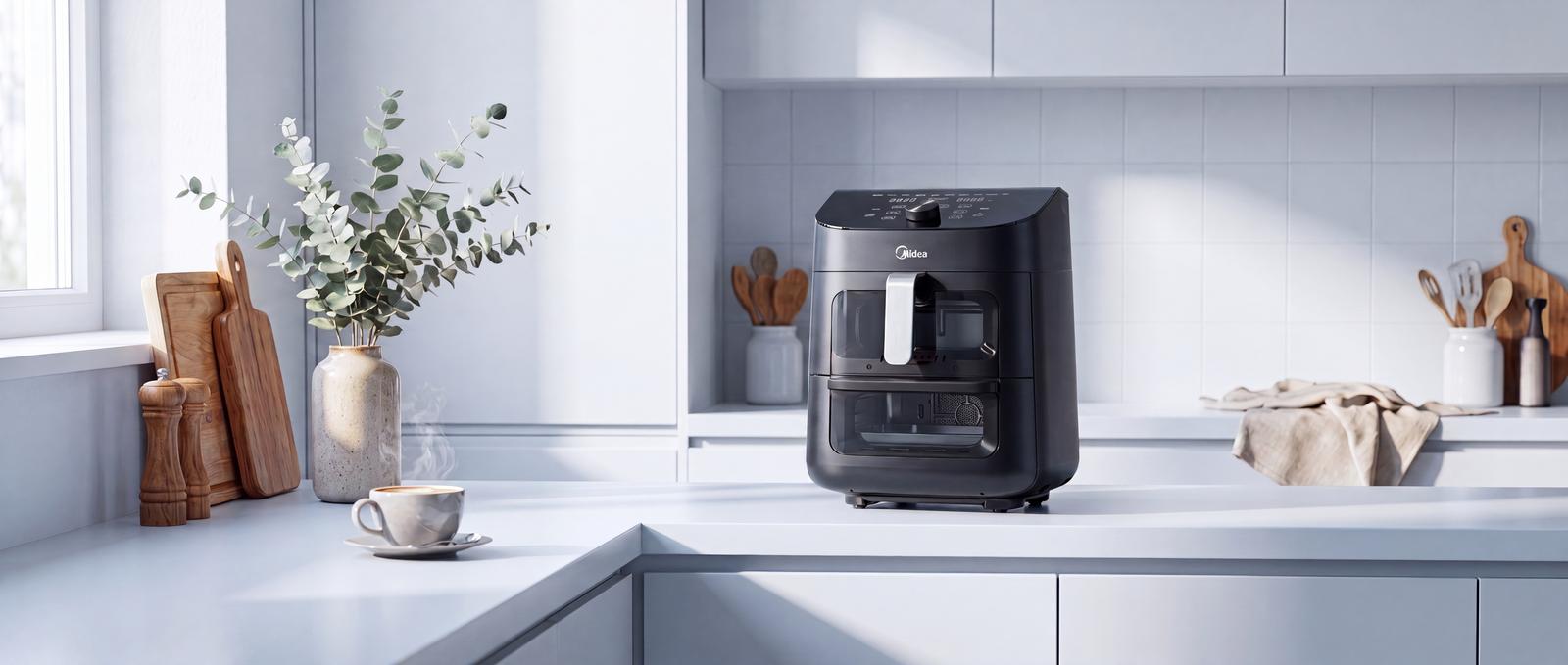 Два блюда одновременно: что умеет двухкамерный аэрогриль Midea MAF-CY110A