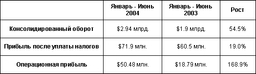 Acer: финансовые итоги первого полугодия 2004 года
